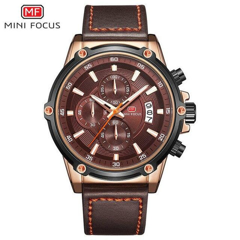 MINI FOCUS marque de luxe bracelet calendrier pour homme en cuir. MF-01